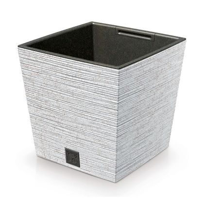 ECO BEIGE PLANTER FURU SQUARE ECO WOOD 24X24X24 CM MADE OF RECYCLED PLASTIC AND 33% WOOD