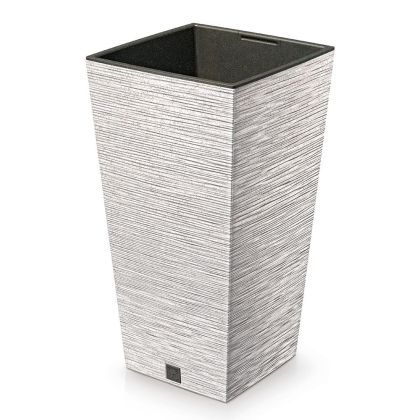 ECO BEIGE PLANTER FURU SQUARE ECO WOOD 35X35X66 CM MADE OF RECYCLED PLASTIC AND 33% WOOD