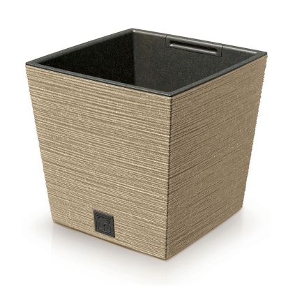 ECO NATURO PLANTER FURU SQUARE ECO WOOD 24X24X24 CM MADE OF RECYCLED PLASTIC AND 33% WOOD