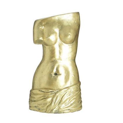 FIBERGLASS UMBRELLA STAND FEMALE BODY GOLDEN 30Χ20Χ55