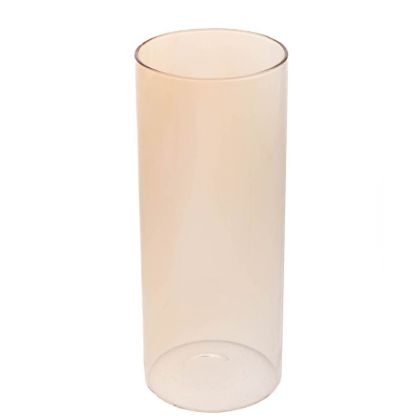 Стъклена ваза цилиндър цвят медно кафяв 12X30CM
