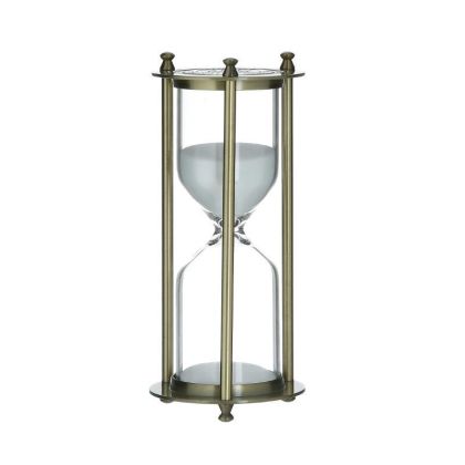 METAL/GLASS HOURGLASS CLEAR/WHITE Φ7X16