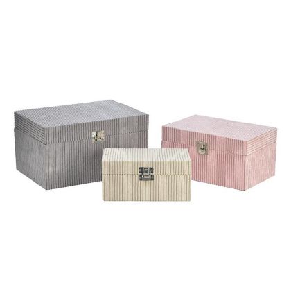 S/3 кутии сиво/розово/крем 28x20x15 см