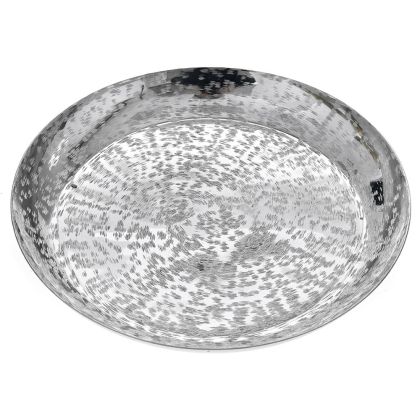 SILVER METAL ROUND PLATE 30CM