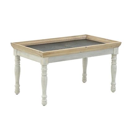 WOODEN COFFEE TABLE WHITE/NATURAL/BLACK 80X48X44
