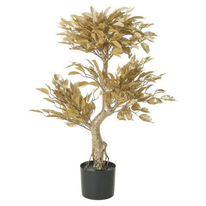 Декоративно изкуствено дърво в кашпа златно H81