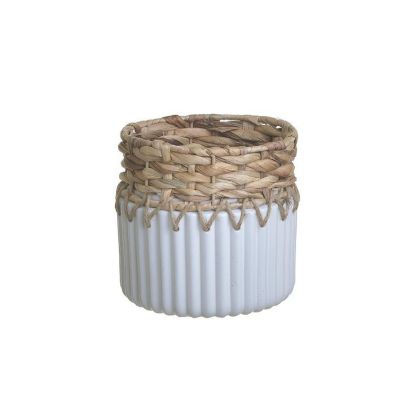 Керамична/дървена ваза φ17x17
