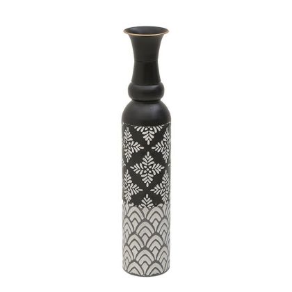 Метална ваза бяла/черна φ12χ59