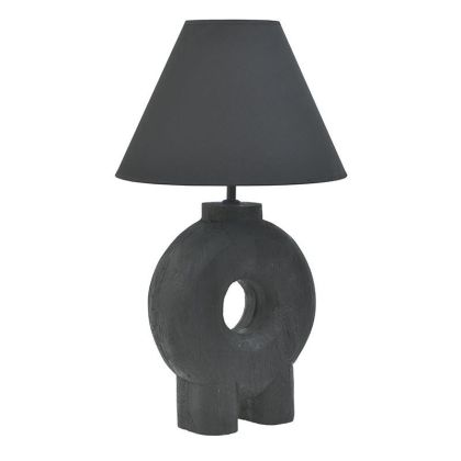 Настолна дървена лампа в черен цвят 27X9X37