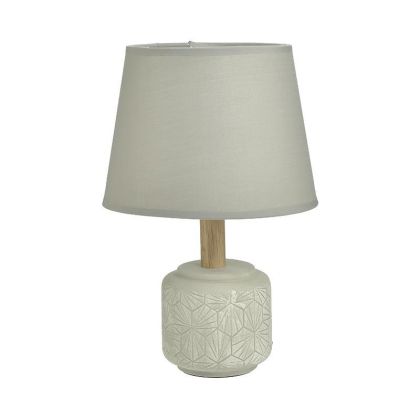 Настолна керамична лампа цвят бял/сив Φ19Χ30