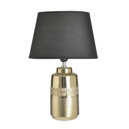 Настолна керамична лампа цвят черен/златен Φ12Χ31