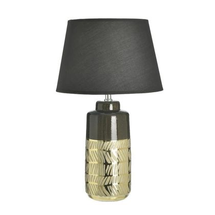 Настолна керамична лампа цвят черен/златен Φ13X37