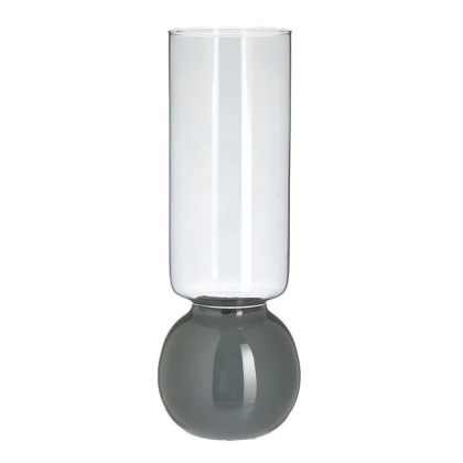 Стъклена ваза сив цвят Φ10Χ28