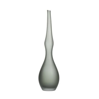 Стъклена ваза сив цвят Φ11Χ45