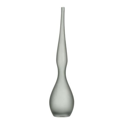 Стъклена ваза сив цвят Φ14X64