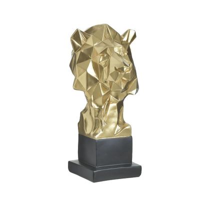 Фигура лъв от смола златно/черно 14х15х29