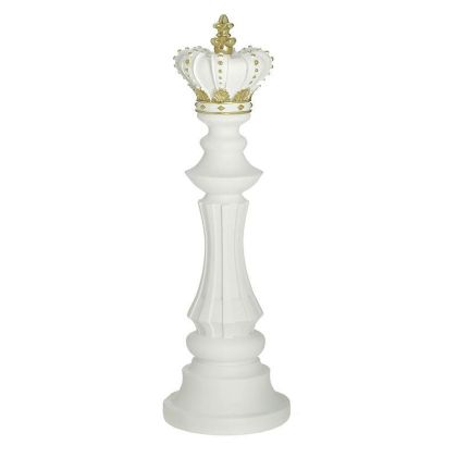 Шахматна фигура от полирезин в бял цвят 13X10X40