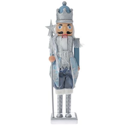  BLUE SILVER NUTCRACKER HOLDING A SCEPTER 15X60CM