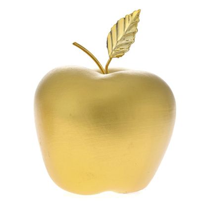 Коледна златна керамична ябълка 12х12х15см