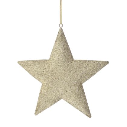  CHAMPAGNE METAL HANGING STAR  ORNAMENT 20Χ20CM