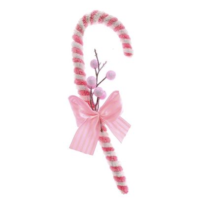  XMAS PINK WHITE SUGAR CANE 30CM