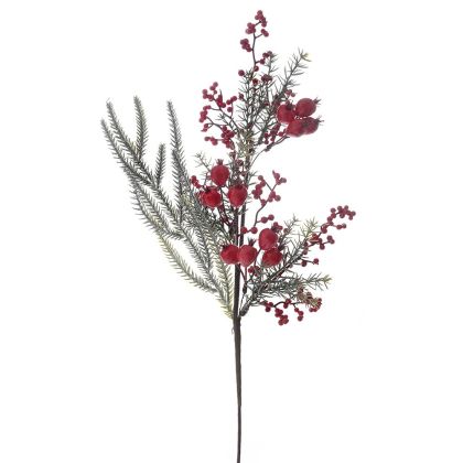  BRANCH WITH SMALL RED POMEGRANATES AND BERRIES 57CM