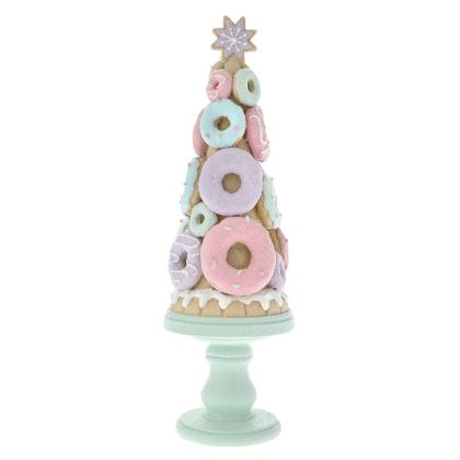  RESIN MULTICOLOR TREE WITH DONUTS 10X10X32 CM