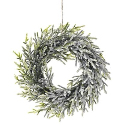  SNOWY PLASTIC WREATH 30CM