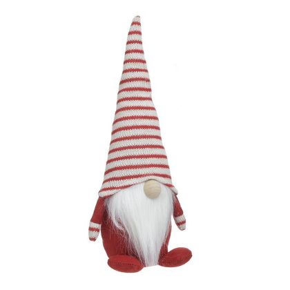 WOODEN/FABRIC SANTA RED/WHITE 12X9X32