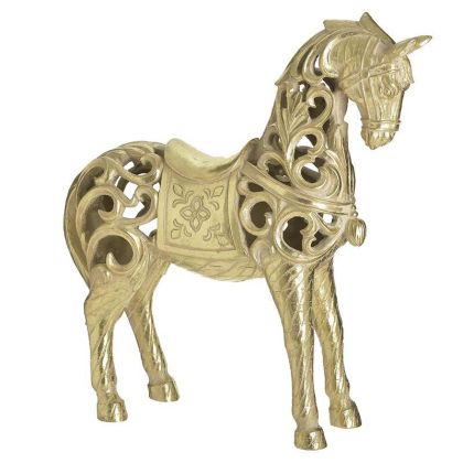 Фигура на кон в златист цвят 32x9x34 см