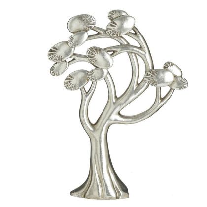 RESIN TABLE DECO TREE SILVER 22X5X31