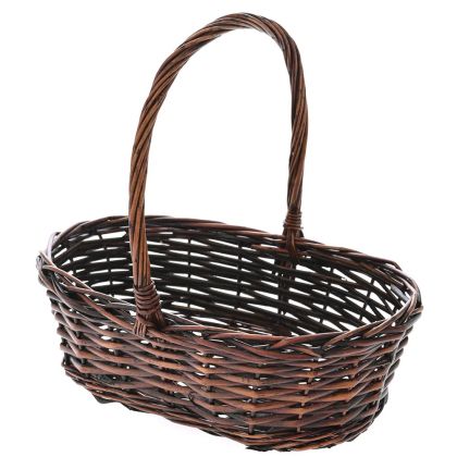 BROWN WILLOW BASKET WITH HANDLE 30X20X10CM