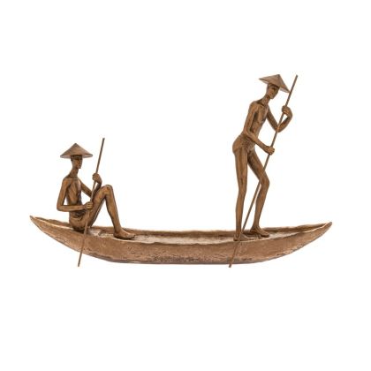 CHINESE FISHERMANS RESIN FIGURE 47X10X29CM