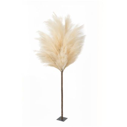 CREAM TREE 210CM WITH PAMPAS BRANCHES Χ20 WITH METAL BASE