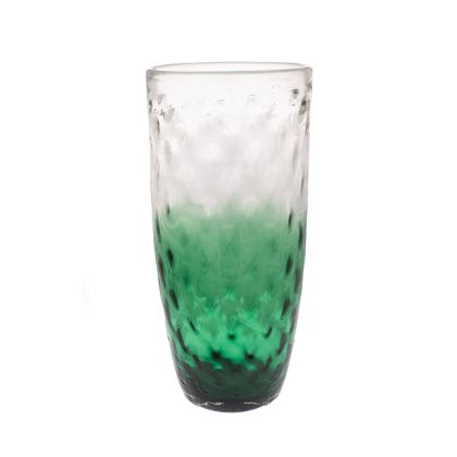 DECO GLASS VASE CLEAR-GREEN 23x23x51CM