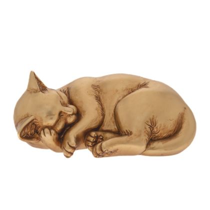 DECO GOLD RESIN LAYING CAT 26X18X11CM