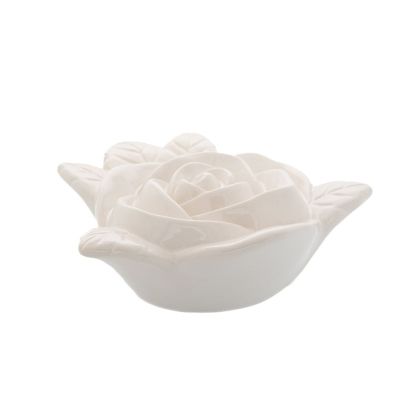 DECO STONEWARE WHITE ROSE 22x20.5x7CM