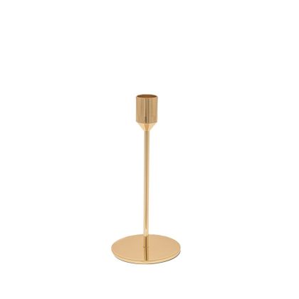 GOLD METAL CANDLE HOLDER D8X18CM