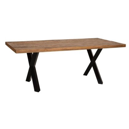 IRON TABLE W WOODEN SURFACE 200x100x78CM