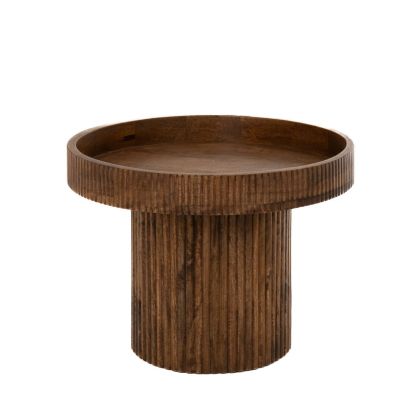 WOODEN BROWN NEST TABLE 50x50x36CM