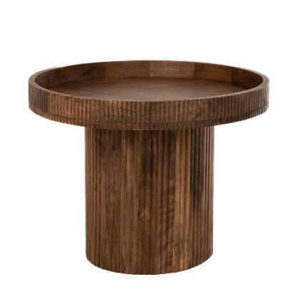 WOODEN BROWN NEST TABLE 60x60x45CM
