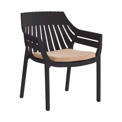 Градински стол Elton цвят черен/кафяв 70x68x81.5cm
