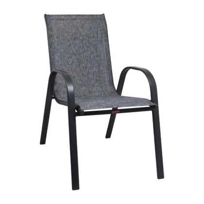 Градински стол метал и текстил в сиво 16 54x71x92cm s.of