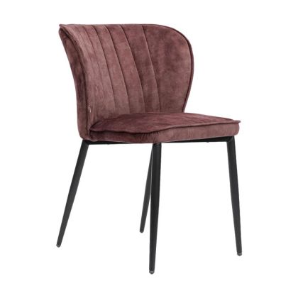 Метален трапезен стол silvana цвят цвят пепел от роза 56x43x84см