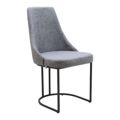 Трапезен стол Maggie със сива текстилна дамаска 47x52x91cm