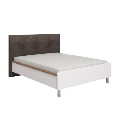 BED MASILIA 160 WHITE-FLAGSTAFF WITH GRAY FABRIC 177.5x213x115cm