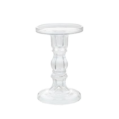 CLEAR GLASS CANDLE HOLDER D11X18CM