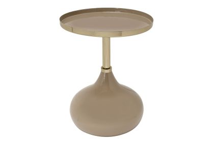 Coffe table Treil Inart beige-gold enamel metal D36x45cm