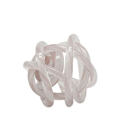 DECORATIVE KNOT FLUID GLASS SALMON WITH WHITE LINES SMALL - Φ12cm