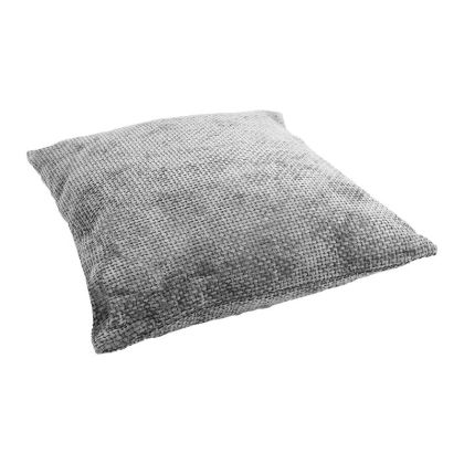 Decorative pillow Chenel in grey color, size 45x45x10cm